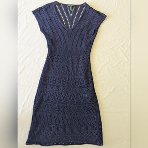 Lauren Ralph Lauren Capri Blue Crochet Dress